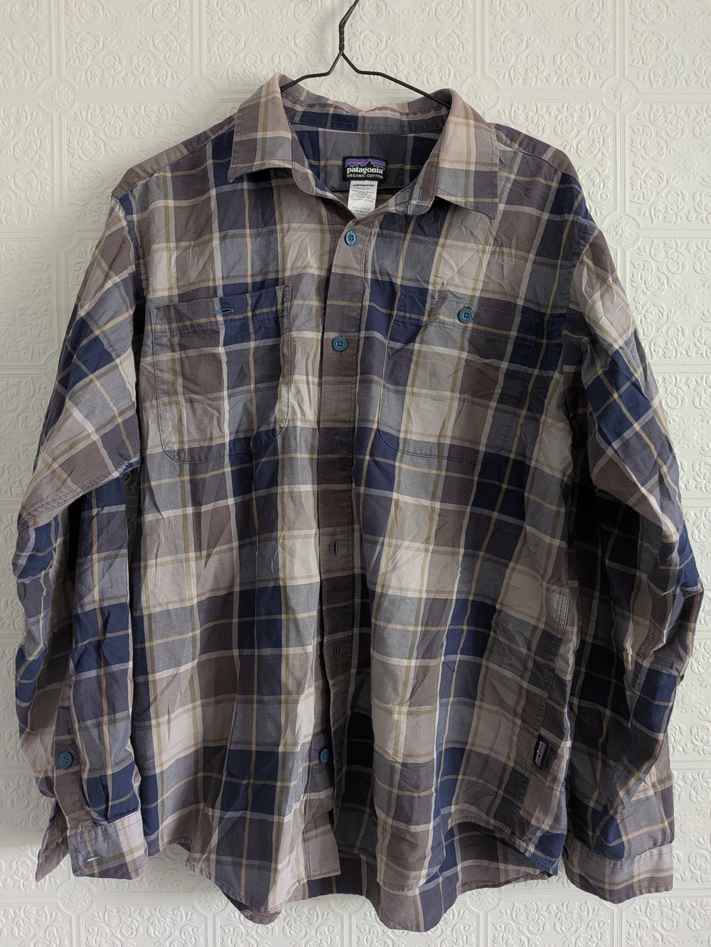 Patagonia Plaid Button-Front Shirt Jacket - Blue & Gray
